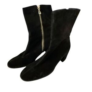 Maine Woods Black Heeled Boots with Chunky Heel